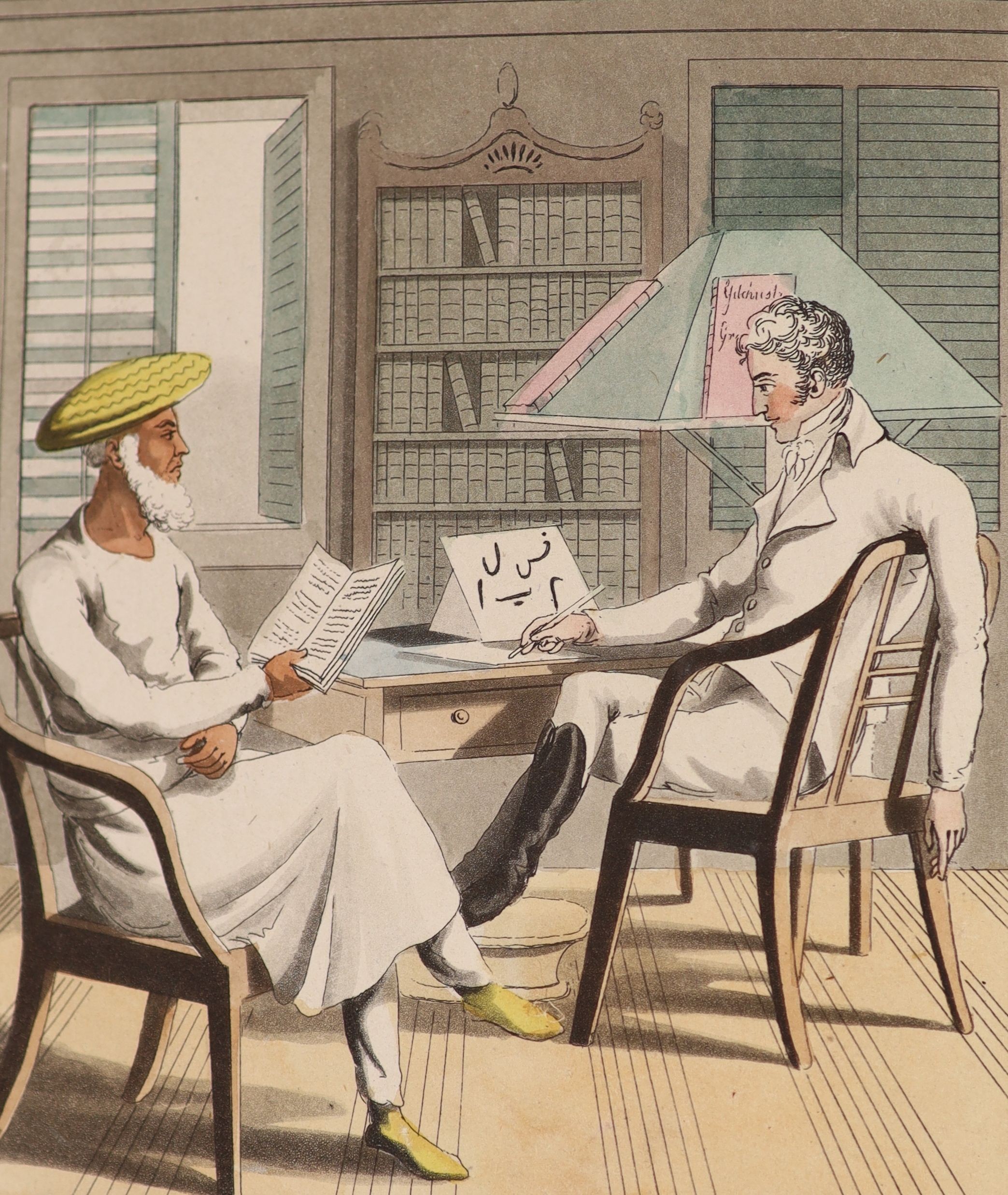 Williamson, Thomas, Capt. and Blagdon, Francis William - The European in India, qto, straight-grained green morocco, with gilt double line borders, with 20 hand-coloured aquatint plates, by Charles Doyley, lacking half t